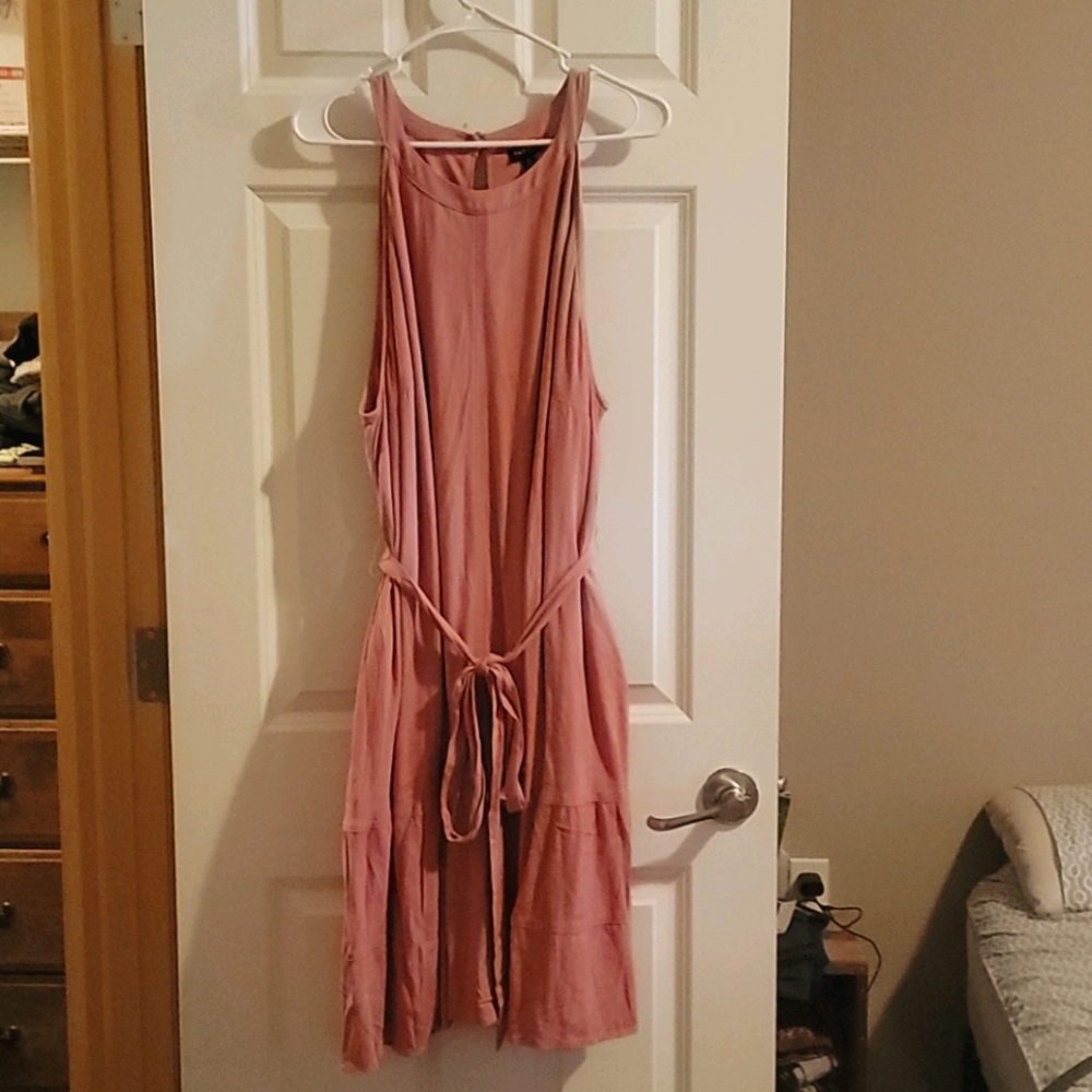 Dusty Pink Dress with Pockets